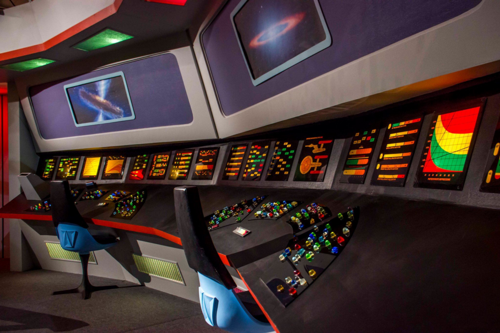 Futuristic interfaces? The bridge of the original Starship Enterprise.